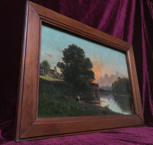 Tableau ancien peinture huile - tableau,