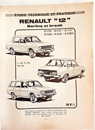 Revue technique renault - renault, 12