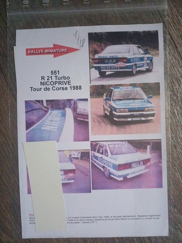 Decals ref 551 r21 turbo - decals, 1/18