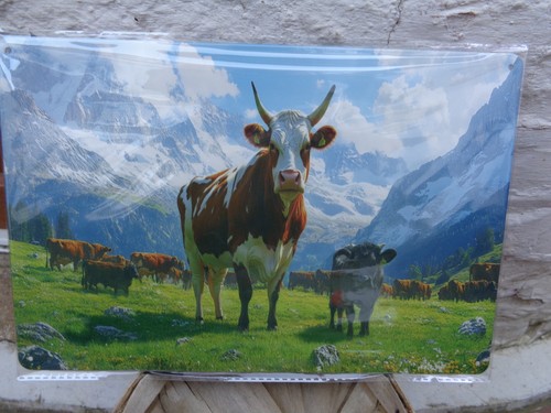 Tole metal ferme vache - metal,