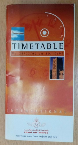 Timetable royal air - royal, maroc