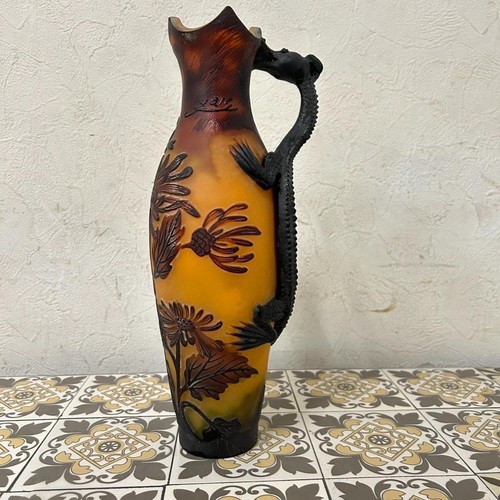 Vase style emile galle verre - vase,