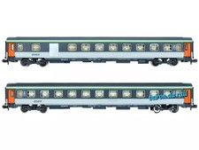 PIKO Coffret 2x voitures Corail VU sigle Nouilles SNCF ép. IV-V - N 1/160 - Piko
