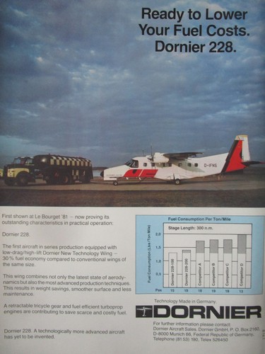 1982 pub avion dornier 228 - avion,