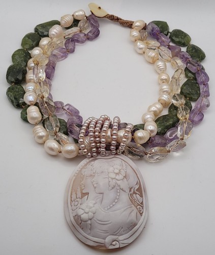 Collier cameo coquillage - cameo,