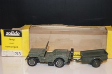 MAQUETTE SOLIDO JEEP AVEC REMORQUE N°213 dans sa boite d'origine.