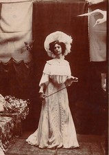 Photographie photo femme toilette oiseaux papier citrate tirage époque