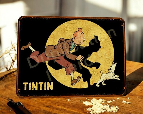 Plaque métal tintin - plaque, course