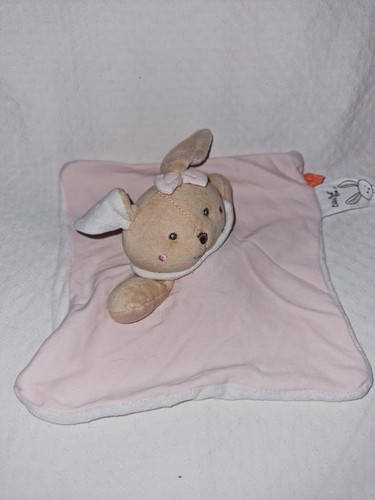 Doudou plat lapin rose - , blanc