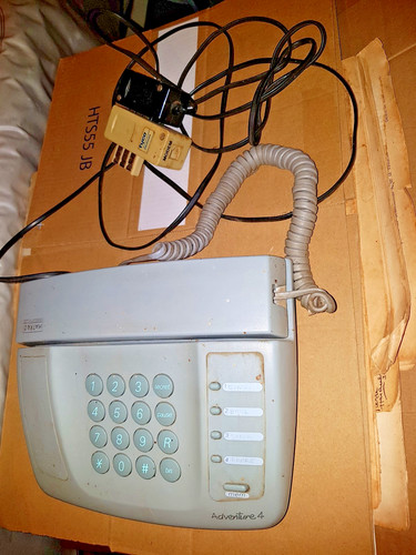Téléphone fixe vintage gris - vintage,