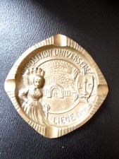 Cendrier bronze Exposition Universelle LIEGE 1930 Belgique Vintage Botteresse