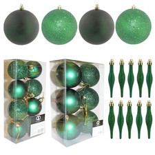 Décoration De Noël Verte Paillettes / Boules Unies Cœurs Gouttes