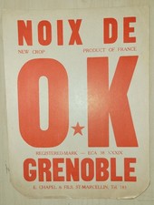 Rare Pancarte Cartonnée Noix