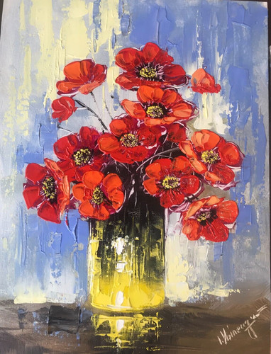 Vermillion poppies palette - vermillion, poppies,