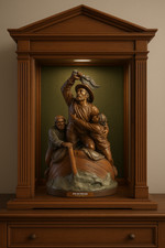 Joseph Le Guluche (1849–1915) Sculpture en Terre Cuite Polychrome En détresse