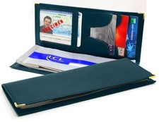 Porte Chéquier Classique Homme Femme en Croûte de cuir et Synthétique 