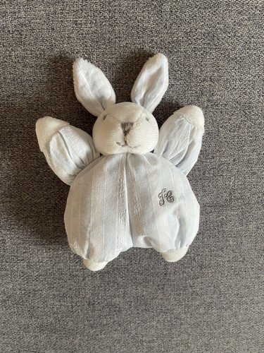 Doudou lapin bleu blanc - doudou, &
