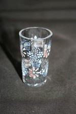 Verre gobelet émaillé - Décor floral