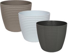 Plastique Cache-Pot de Fleur Jersey - Neuf En Strickmusteroptik - ø11-22 CM