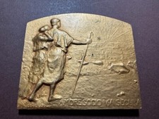 Médaille plaque en bronze, "Amore Socio Via Secura" de Baudichon-Ref 11