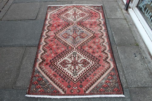 Tapis vintage fait main laine - fait,