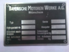Plaque D'Identification BMW