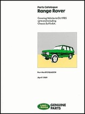 Range Rover Parties Livre Catalogue 1985 1984 1983 1982 1981 1980 1979 1978