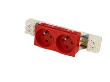 Bloc de prise double rouge