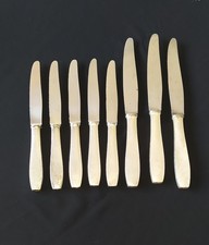 5 COUTEAUX EN METAL ARGENTE DES PAQUEBOTS "NORMANDIE/ILE DE FRANCE" SIGLE CGT