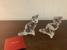 2 chats en cristal de Baccarat