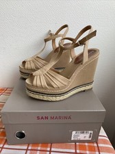 Paire de sandales compensée shina beige san Marina 37 femme chaussures été 