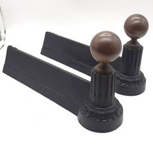 Paire de Chenets Ancien en Fer Forgé et bronze ou laiton, Cheminée Chenet