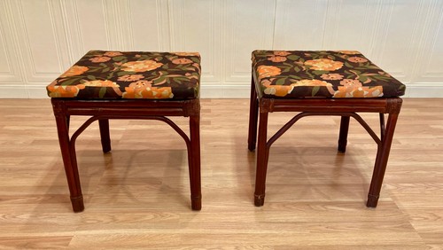 Banc duo tabourets rotin - banc,