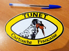 autocollant ancien TUNET cartouche  ARMES DE CHASSE vintage chien setter anglais