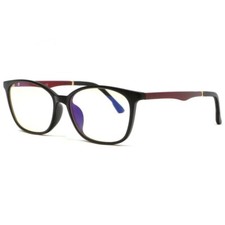 Lunette anti lumiere bleu classe monture noire et rouge Luxe-Taille unique