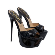 Sexy MULE Cubiste Talon A Aiguille 17,5 Cm Stiletto - KH20 VER NOIR