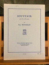 Paul Bonneau Souvenir pour cor en Fa et piano partition éditions Leduc