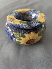 cendrier marocain décor fleurs bleu/jaune/vert