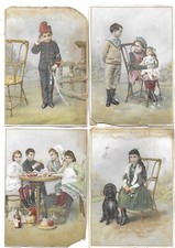 4 anciens chromos  fin XIXe