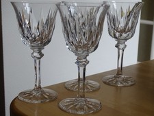 SAINT LOUIS 4 VERRES VIN ROUGE BOURGOGNE EAU CRISTAL TAILLER PROVENCE ht 17 cm