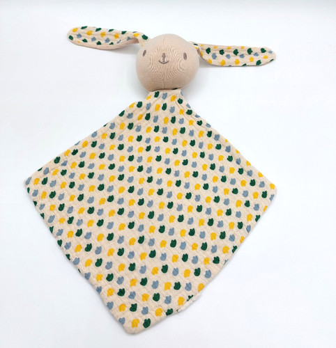 Doudou plat lapin tissu - , beige