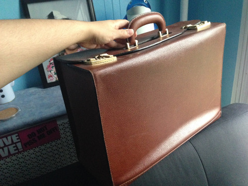 Leather vintage boxed - leather, suitcase