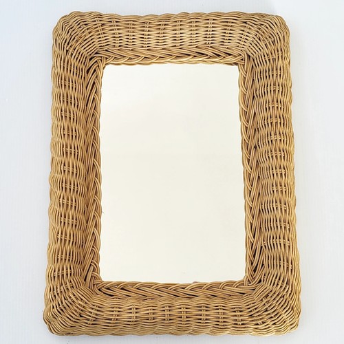 Miroir vintage ancien rotin - ancien,