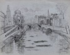 Albert Lepreux (1868-1959) (27) - crayon - Paris (pont Saint-Michel)