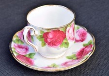 1945-60 Royal Albert Porcelaine Angleterre Old Rose Anglais Ensemble à Pied Cup