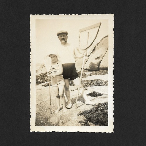 Père fils pêche crevette
