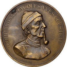 France, Médaille, Commandant Jacques Yves Cousteau, Bronze, TTB+, Duboc