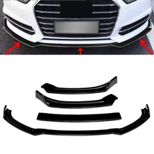 Pour Audi S6 A6 S-Line 4G/ C7 Noir ABS Spoiler Lèvre Lame Jupe Pare-Choc Avant