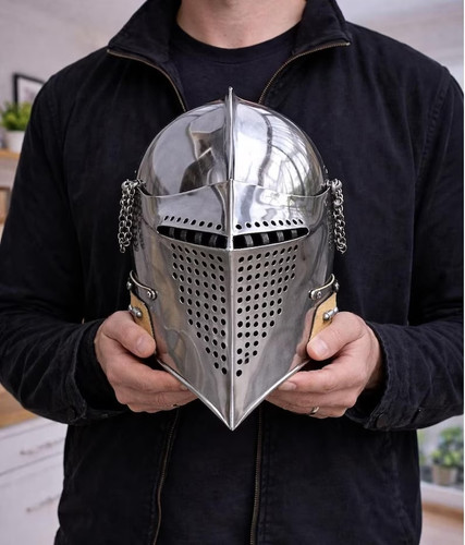 Casque medieval steel knight - medieval,