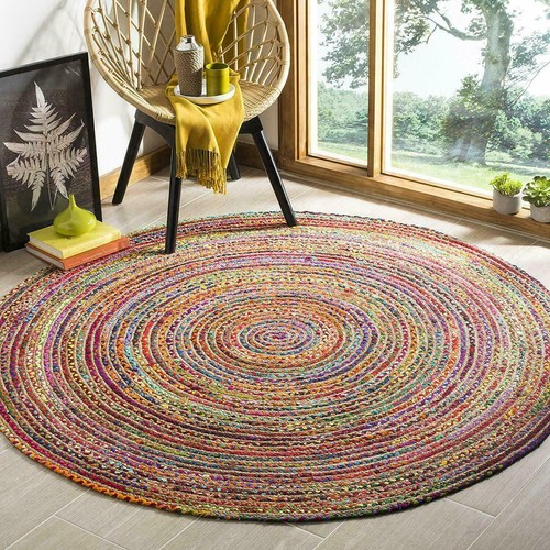Tapis rond jute naturel et - tapis,